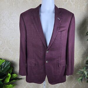 Gladson New York Bamboo Men's Burgundy Blazer 2 Button Closure Office Formal